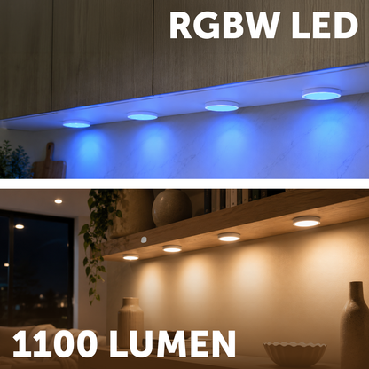 Arlec RGBW Puck Light Kit With Remote - 4 Pack