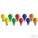  10 coloured bulbs 25 watt frosted (b22)